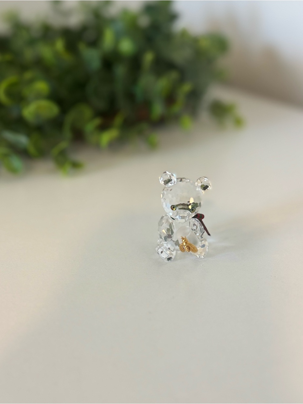 Vintage Swarovski Crystal Bear with Honey Pot